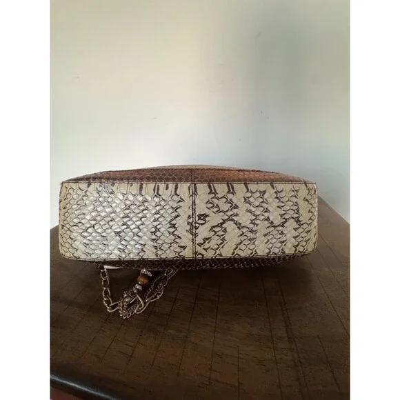 Dolce & Gabbana Y2K Brown Gold Leather & Jute Shoulder Bag Statement Charm Strap - Picture 14 of 16